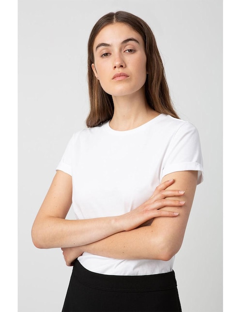 Playera manga corta Hugo cuello redondo para mujer