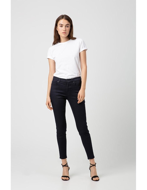 Jeans skinny HUGO lavado obscuro corte cadera para mujer