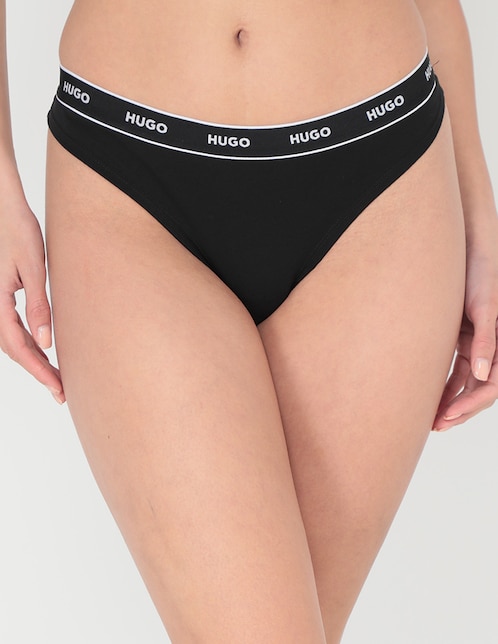 Tanga HUGO de algodón para mujer