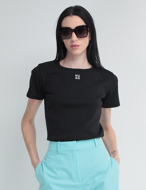 Playera manga corta HUGO cuello redondo para mujer