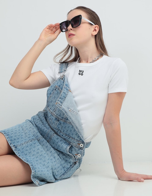 Playera manga corta HUGO cuello redondo para mujer