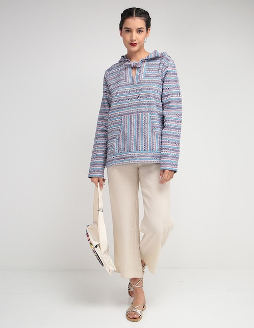 Sudadera artesanal con capucha Tmna para mujer