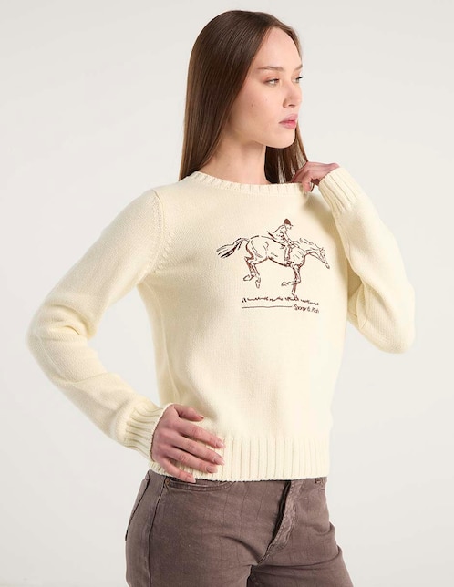 Suéter cuello redondo para mujer 1
