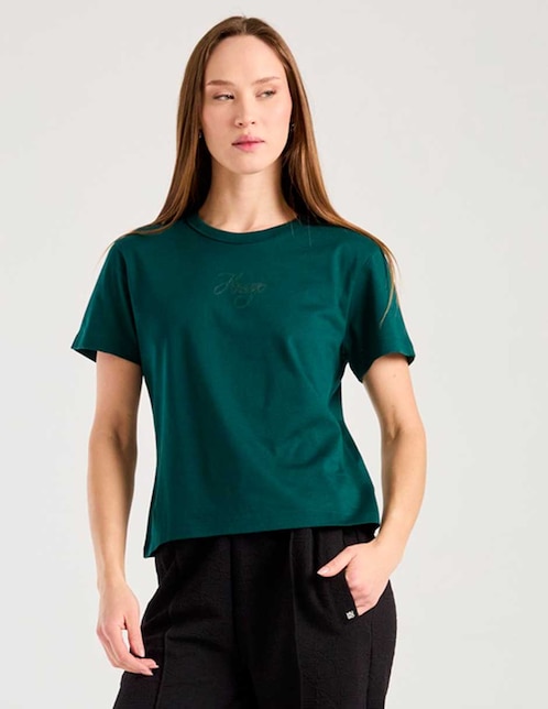 Playera manga corta Hugo cuello redondo para mujer