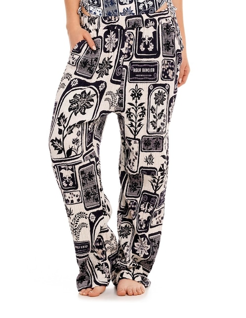 Pants regular con elástico para mujer 1
