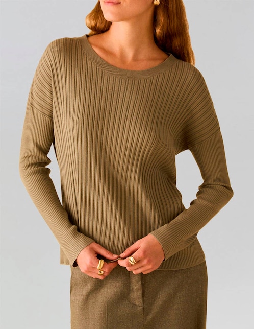 Suéter cuello redondo para mujer 1