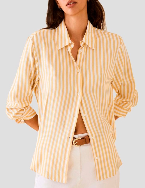 Camisa de algodón manga larga para mujer 1