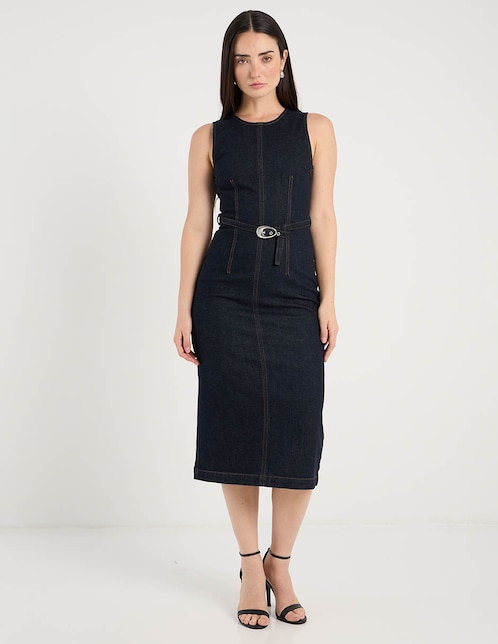 Vestido midi casual Hugo para mujer