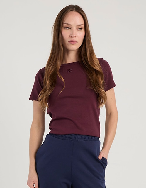 Playera manga corta Hugo cuello redondo para mujer