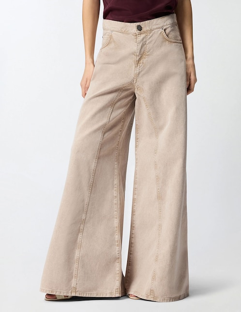 Jeans relaxed campana cintura para mujer 1
