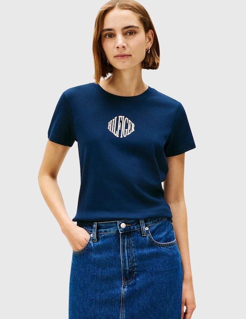 Playera manga corta cuello redondo para mujer 1