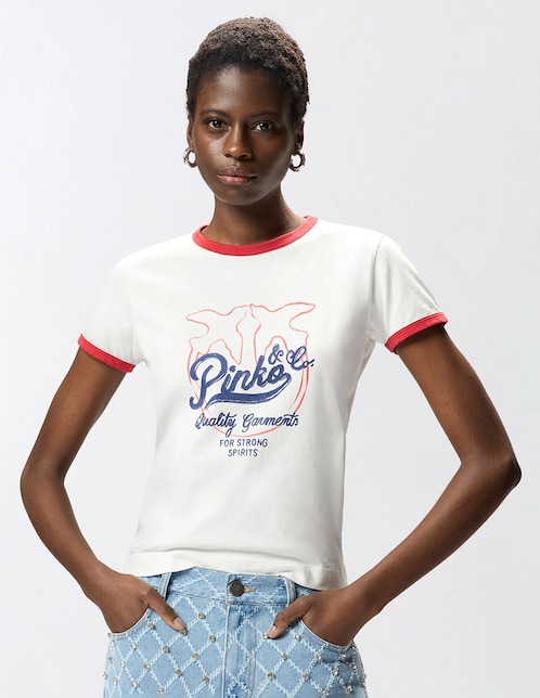 Playera manga corta Pinko cuello redondo para mujer