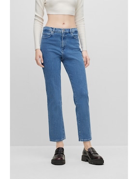 Jeans Straight HUGO Corte Cadera Para Mujer