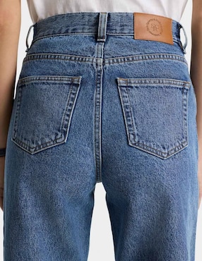 Jeans straight Sporty & Rich corte cintura para mujer