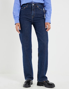 Jeans straight Sporty & Rich corte cintura para mujer