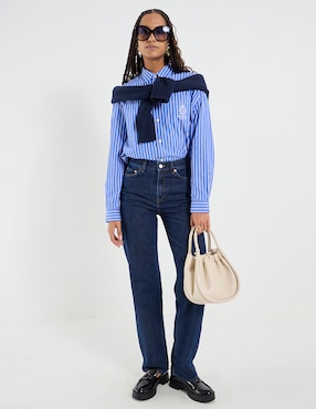 Jeans straight Sporty & Rich corte cintura para mujer