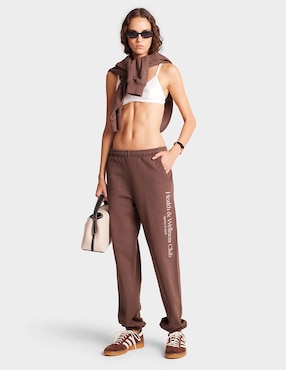 Pants Straight Sporty & Rich Con Elástico Para Mujer