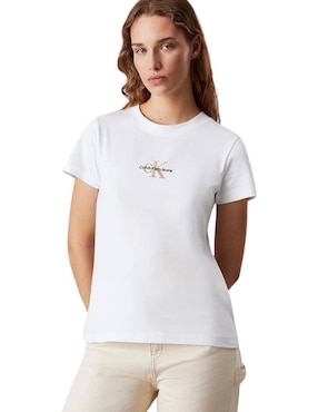 Playera Manga Corta Calvin Klein Cuello Redondo Para Mujer