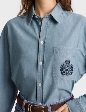Camisa Sporty & Rich de algodón manga larga para mujer