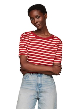 Playera Manga Corta Tommy Hilfiger Cuello Redondo Para Mujer