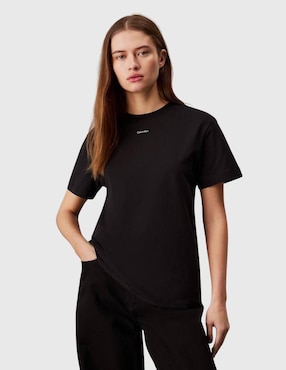 Playera Manga Corta Calvin Klein Cuello Redondo Para Mujer