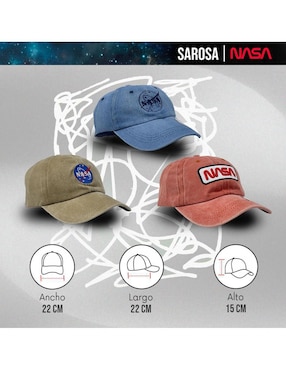 Gorra visera curva hebilla casual Sarosa NASA