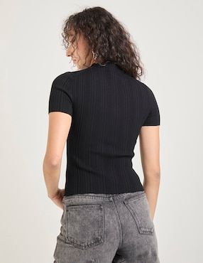 Playera manga corta Hugo cuello alto para mujer