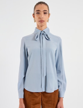 Blusa camisera Max&Co manga larga para mujer