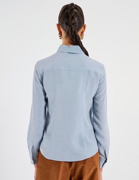 Blusa camisera Max&Co manga larga para mujer