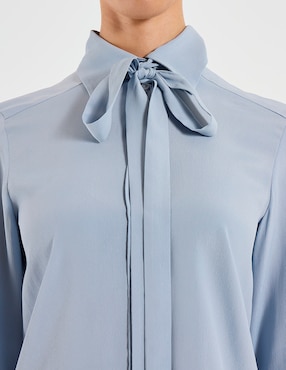 Blusa camisera Max&Co manga larga para mujer