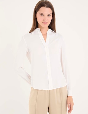 Blusa camisera Max&Co manga larga para mujer