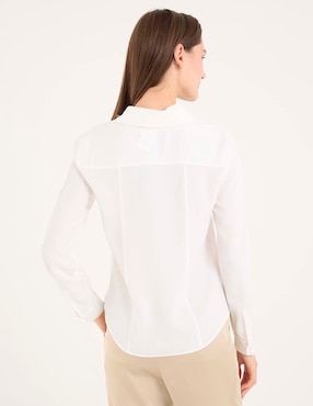Blusa camisera Max&Co manga larga para mujer