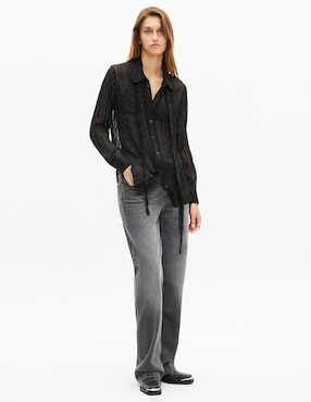 Blusa The Kooples manga larga para mujer