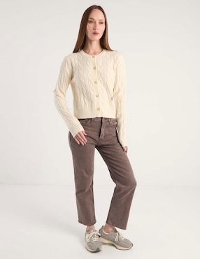Suéter Sporty & Rich cuello con botón para mujer
