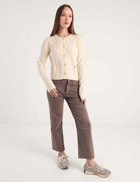 Suéter Sporty & Rich cuello con botón para mujer