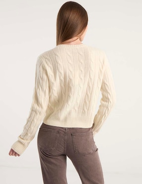 Suéter Sporty & Rich cuello con botón para mujer