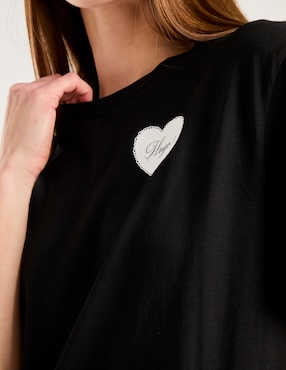 Playera manga corta Hugo cuello redondo para mujer