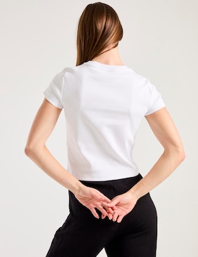 Playera manga corta Hugo cuello redondo para mujer