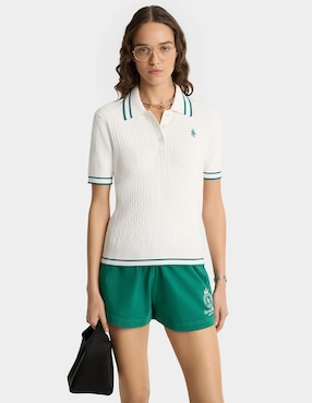 Playera tipo polo Sporty & Rich para mujer