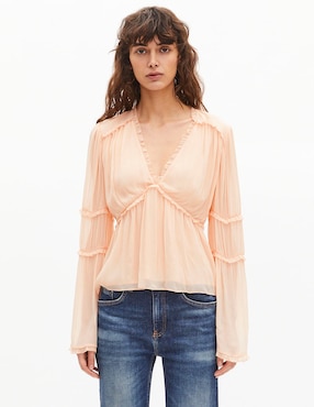 Blusa The Kooples manga larga para mujer