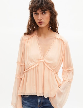 Blusa The Kooples manga larga para mujer
