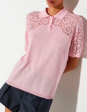 Playera manga corta Max&Co cuello polo para mujer