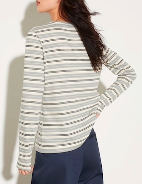 Playera manga larga Max&Co cuello redondo para mujer