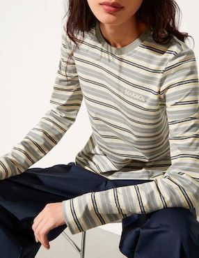 Playera manga larga Max&Co cuello redondo para mujer