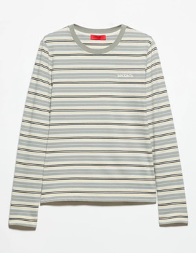 Playera manga larga Max&Co cuello redondo para mujer