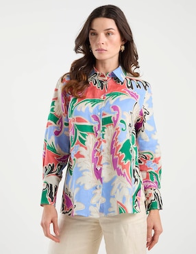 Camisa Marella de algodón manga larga para mujer