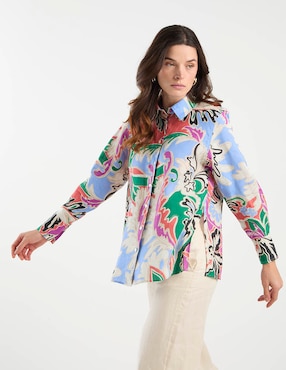 Camisa Marella de algodón manga larga para mujer