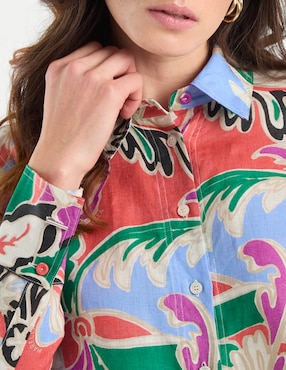 Camisa Marella de algodón manga larga para mujer