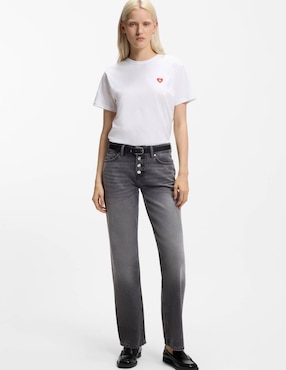 Playera manga corta Hugo cuello redondo para mujer