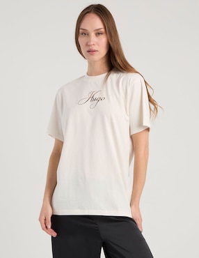 Playera manga corta Hugo cuello redondo para mujer
